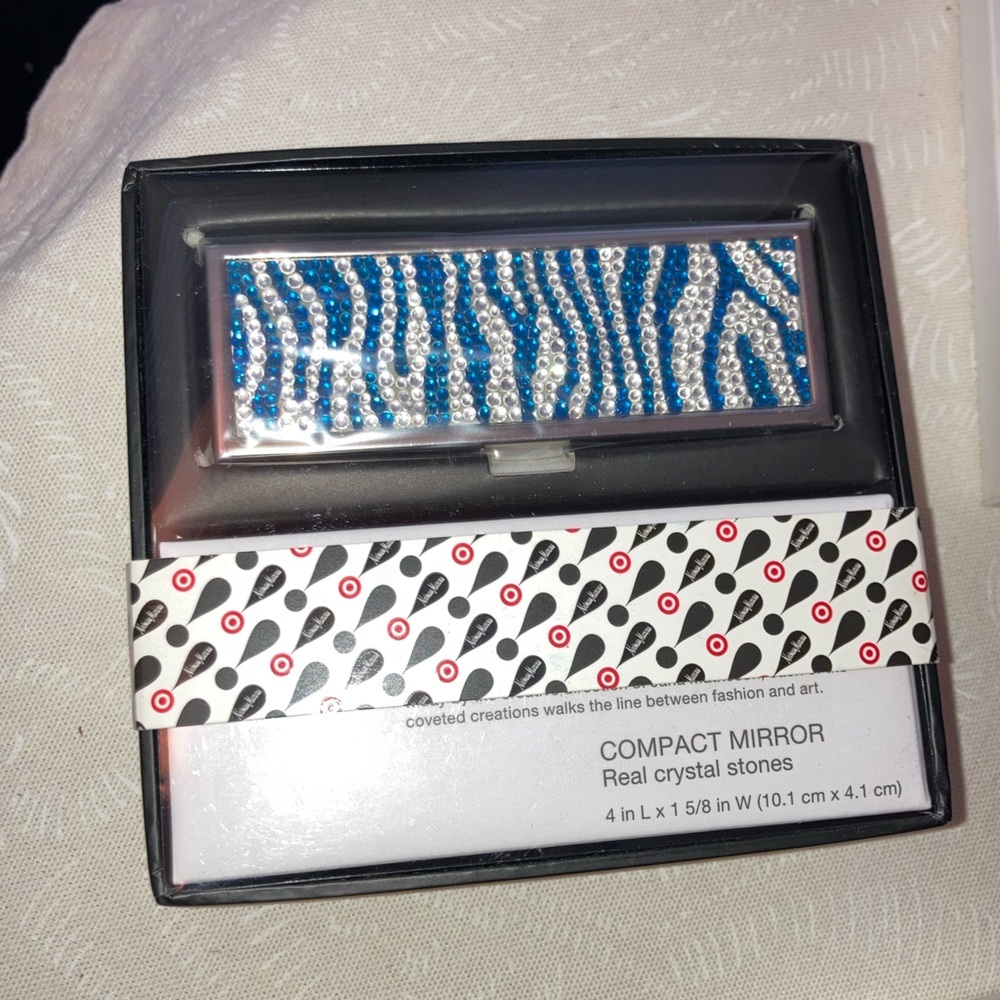 Judith Leiber Crystal Compact Mirror Neiman Marcus x Target - Blue & Silver -NIB - Picture 4 of 6